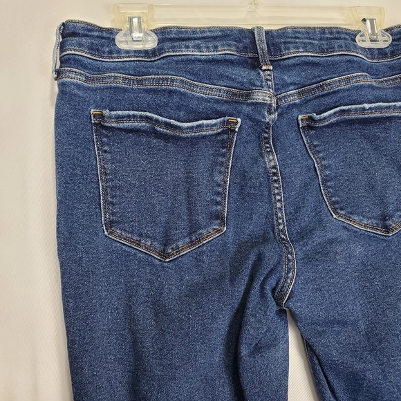 Old Navy Rockstar Womens Super Skinny Distressed Dark Blue Denim Jeans Size 10 - Picture 8 of 14